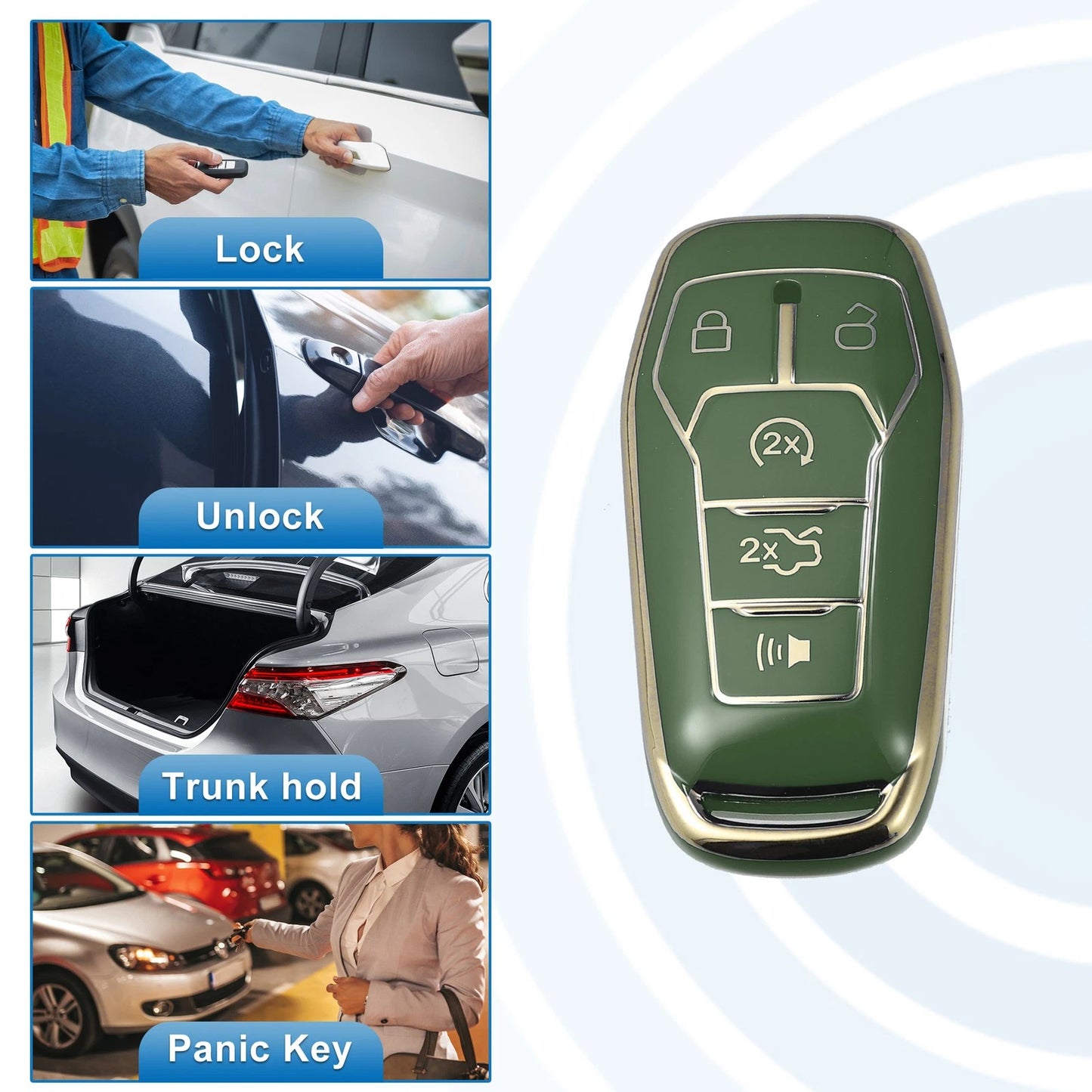 TPU Remote Key Fob Case Cover for Ford Fusion F150 (2013–2020)