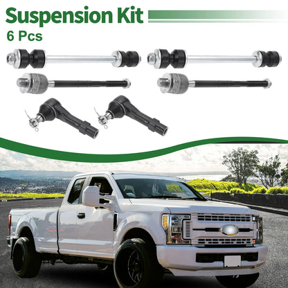 Set of 6 Front Suspension Kit Tie Rod Ends & Sway Bar Link for Ford Explorer