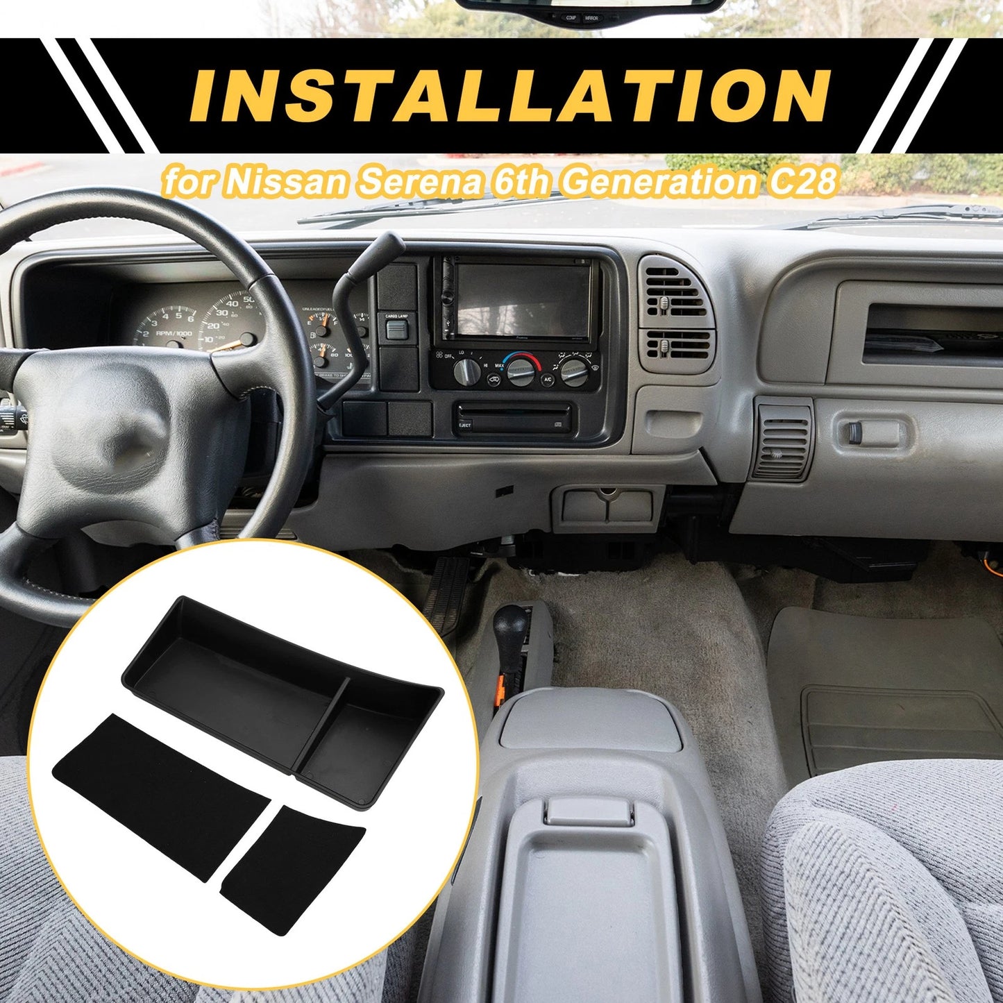 Center Console Armrest Organizer Tray for Nissan Serena C28 (2005–2019)