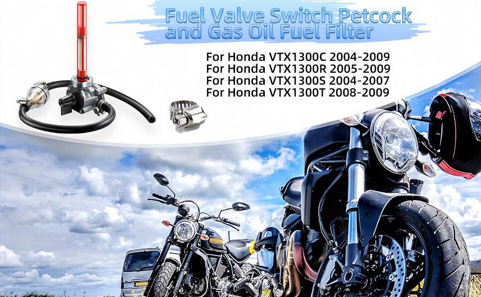 Fuel Vacuum Petcock with Filter for Honda VTX1300C, VTX1300R, VTX1300S, VTX1300T (2004–2009)