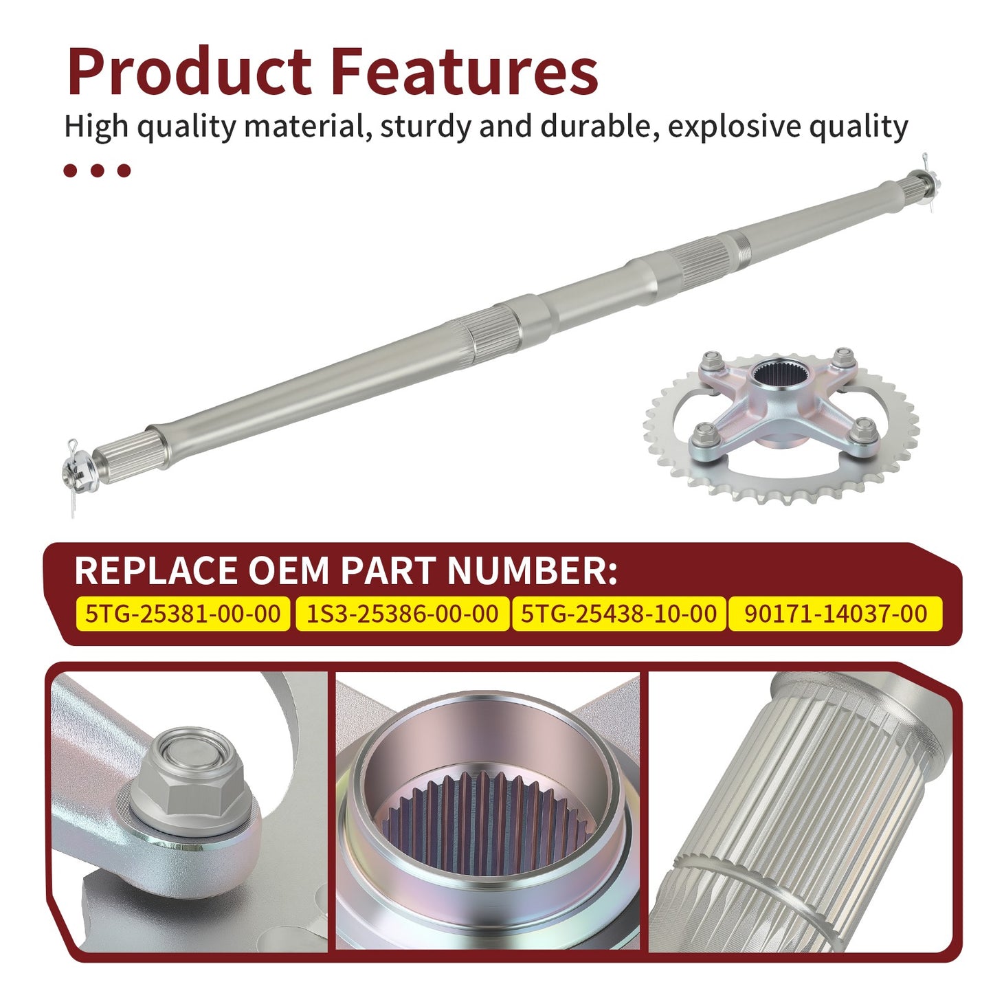Rear Axle Kit for Yamaha YFZ450 (2004–2023)