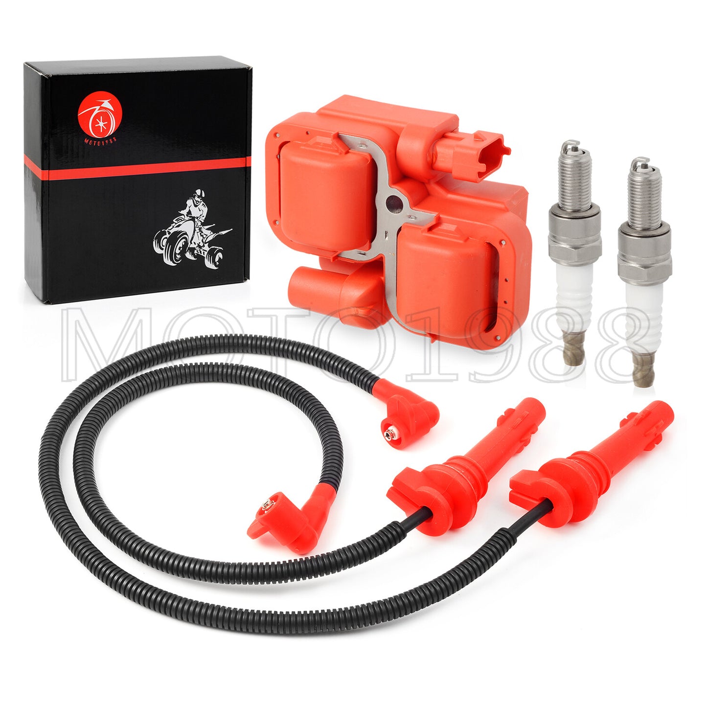 Ignition Coil & Spark Plug Set for Polaris Ranger XP Crew 900 1000