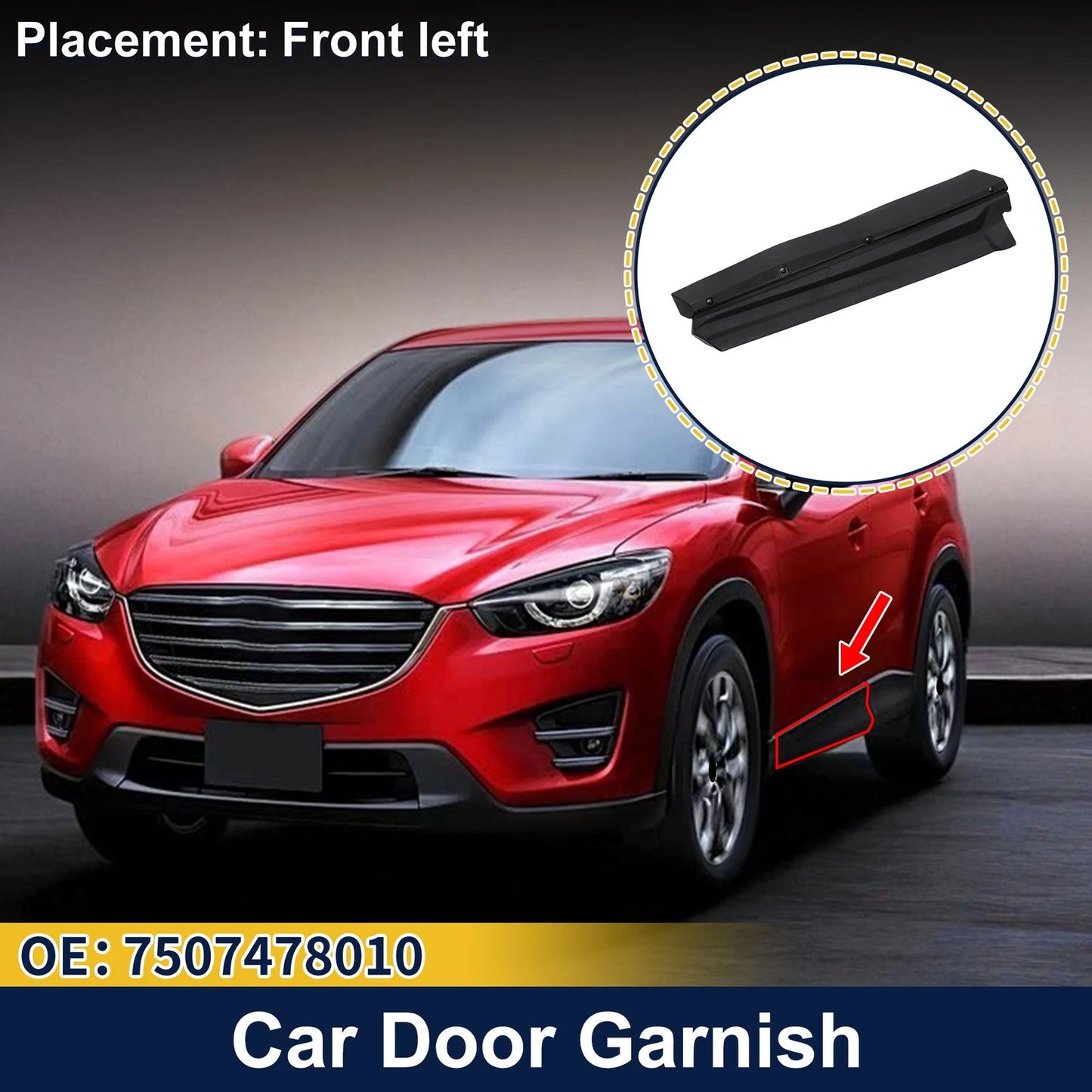Door Side Lower Trim Front Left No. 7507478010 for Lexus NX (2015–2021)