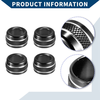 Set of 4 AC Vent Adjust Switch Knob Cover Rings for Ford Bronco Sport (2021–2023) Black