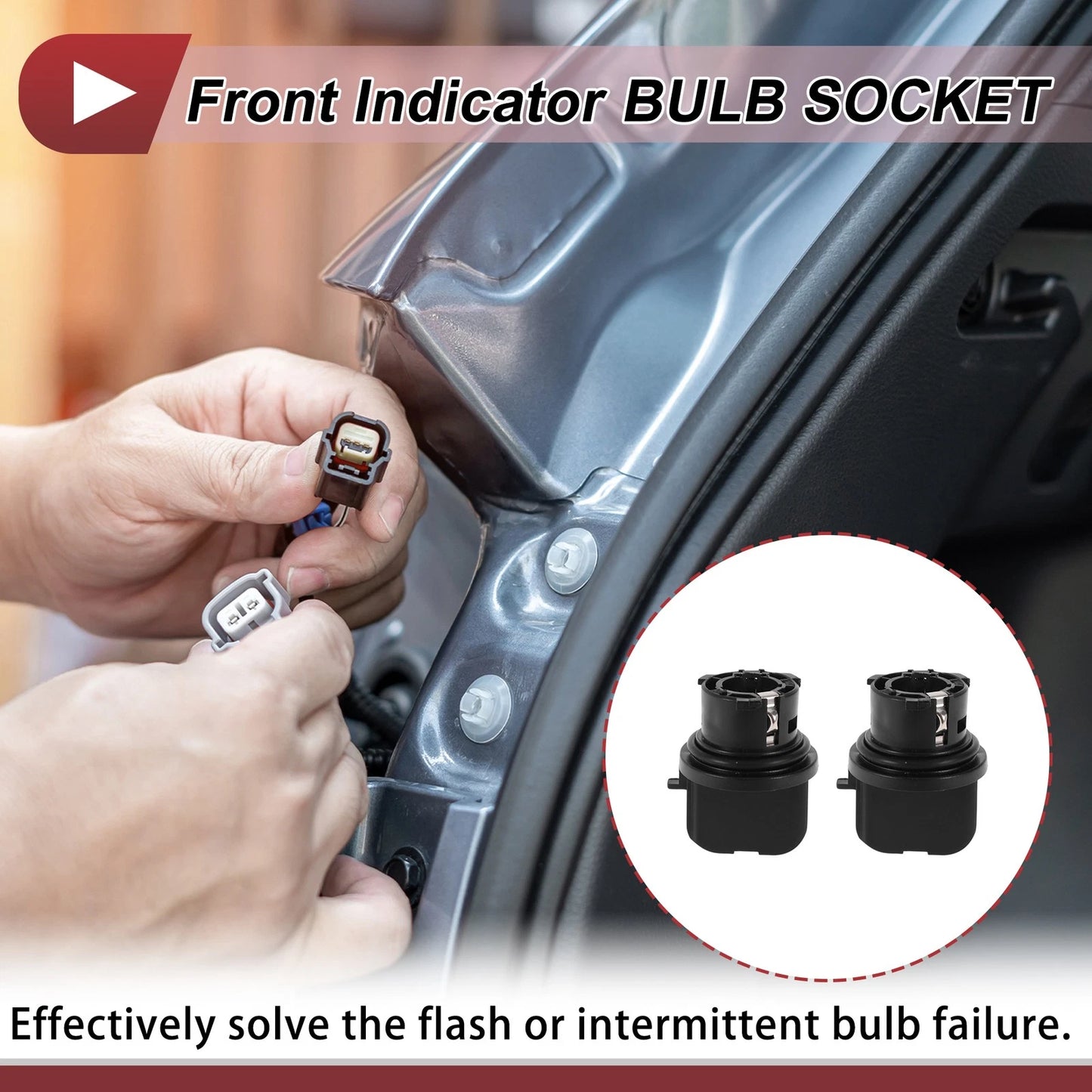 2pcs Front Indicator Light Socket for Vauxhall Corsa C (2001–2006) No. 9200405