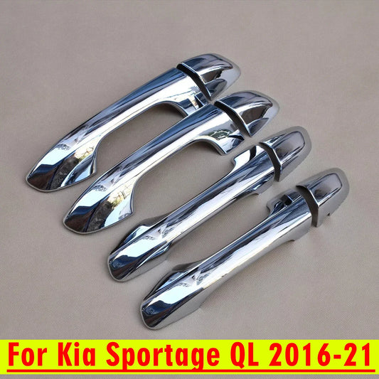 4x Chrome Door Handle Protector Cover Trim for Kia Sportage QL (2016–2021)