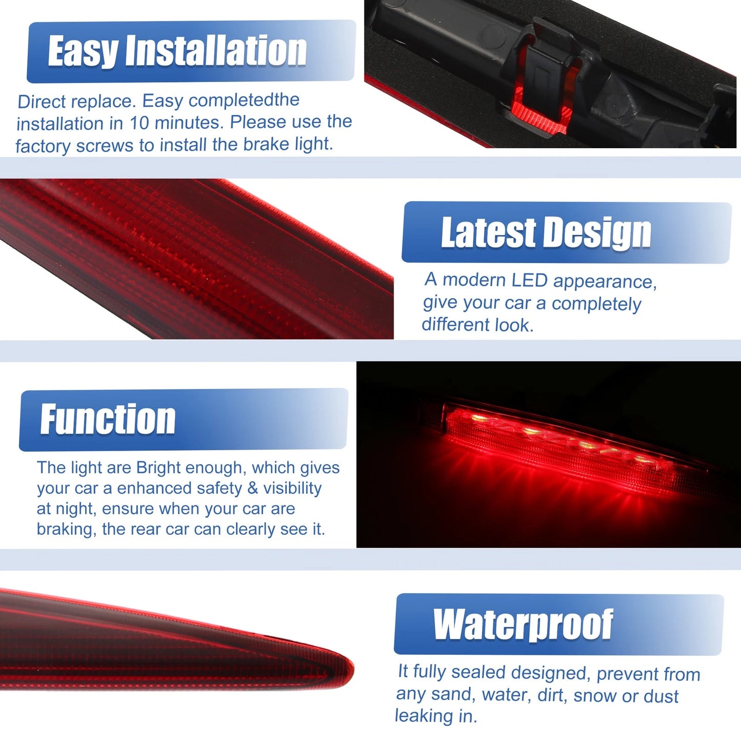 High Level Third Rear Brake Light 34270TFCH01 for Honda CR-V (2012–2016) Red
