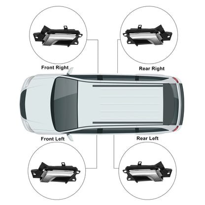 Black Front Rear Interior Door Handles for Chevrolet Captiva Sport (2012-2017) 2 x