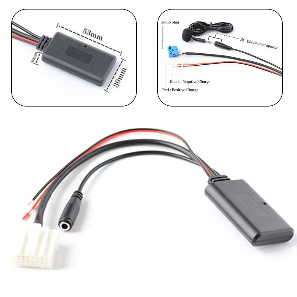 BT AUX Adapter Wireless Radio Stereo Microphone Handsfree for Mazda 2 3 5 6