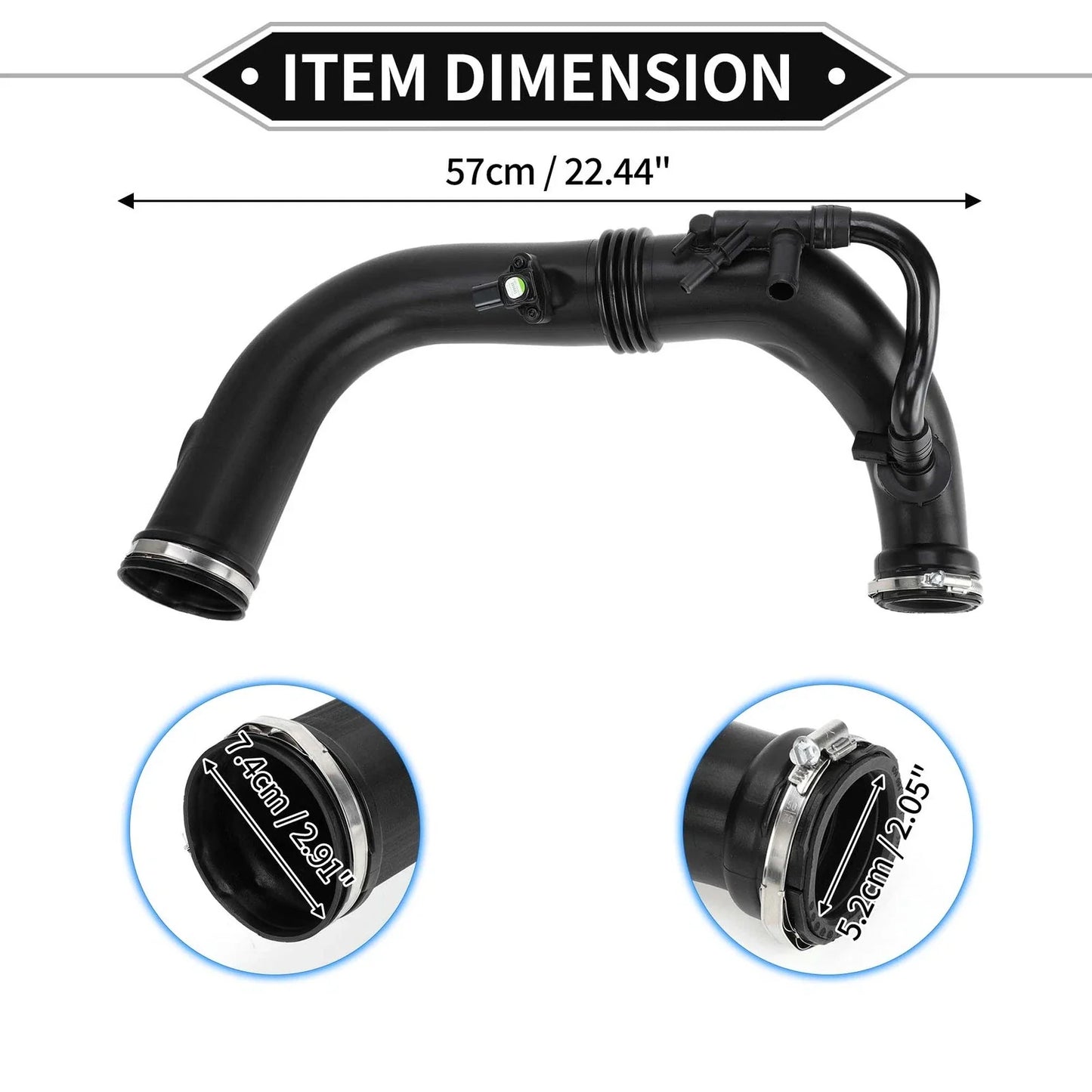 Intake Hose for Mercedes-Benz W204 2012-2015, Black, 2 x Compatible Parts
