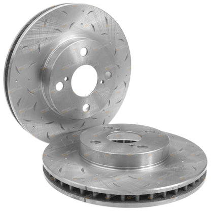 Front Slotted Dimple Drilled Disc Rotors for Corolla (2001–2007)