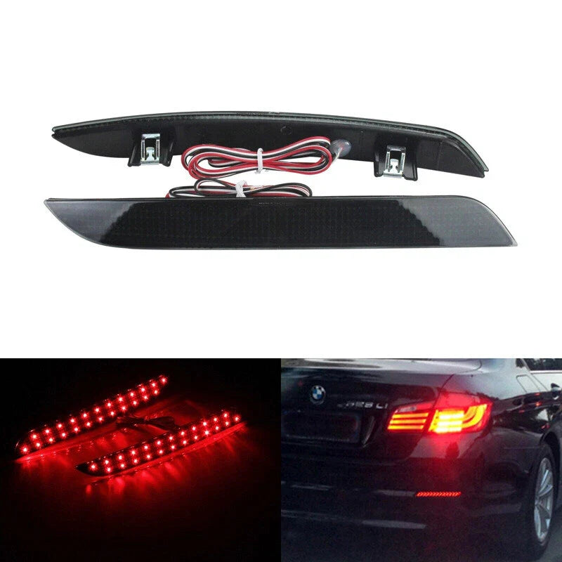 Smoke LED Rear Bumper Reflector Lights for BMW 5-Series (2009–2014)