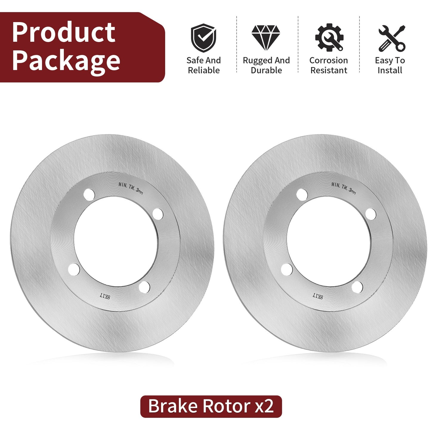 2X Front Brake Discs for Suzuki Vinson 500 (2002–2007)