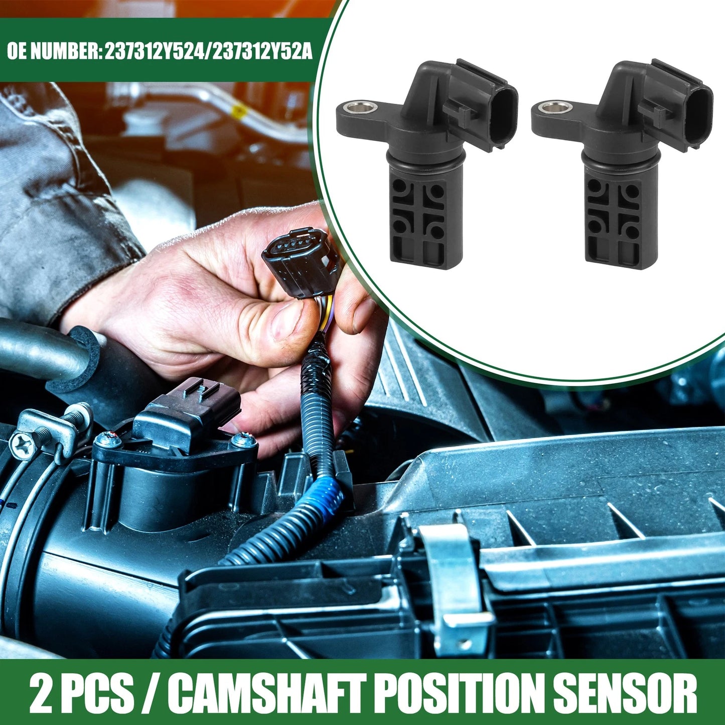2X Engine Camshaft Position Sensor for Infiniti M45 (2003–2007) No. 237312Y52A