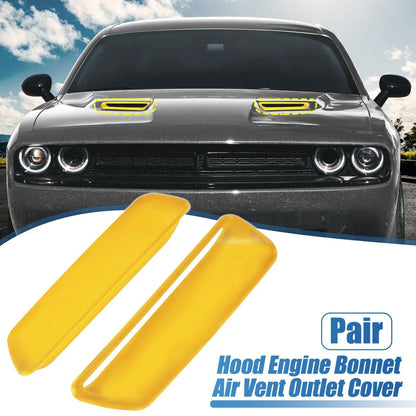 Engine Hood Air Conditioner Outlet Cover Trim Yellow for Dodge Challenger (2015-2023)
