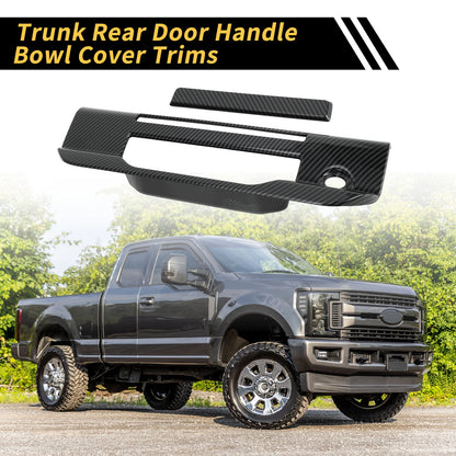 Set of 2 Carbon Fiber Pattern Trunk Door Handle Bowl Covers for Ford Ranger (2023–2024)