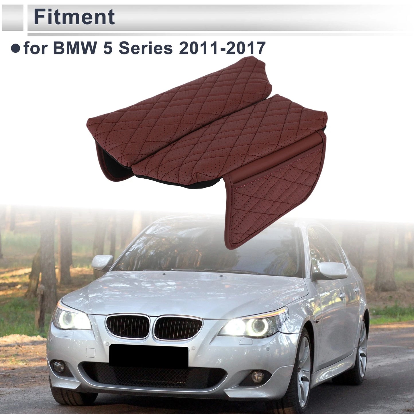 Center Console Cover with Storage Bag for BMW 5 Series (2011–2017) Red