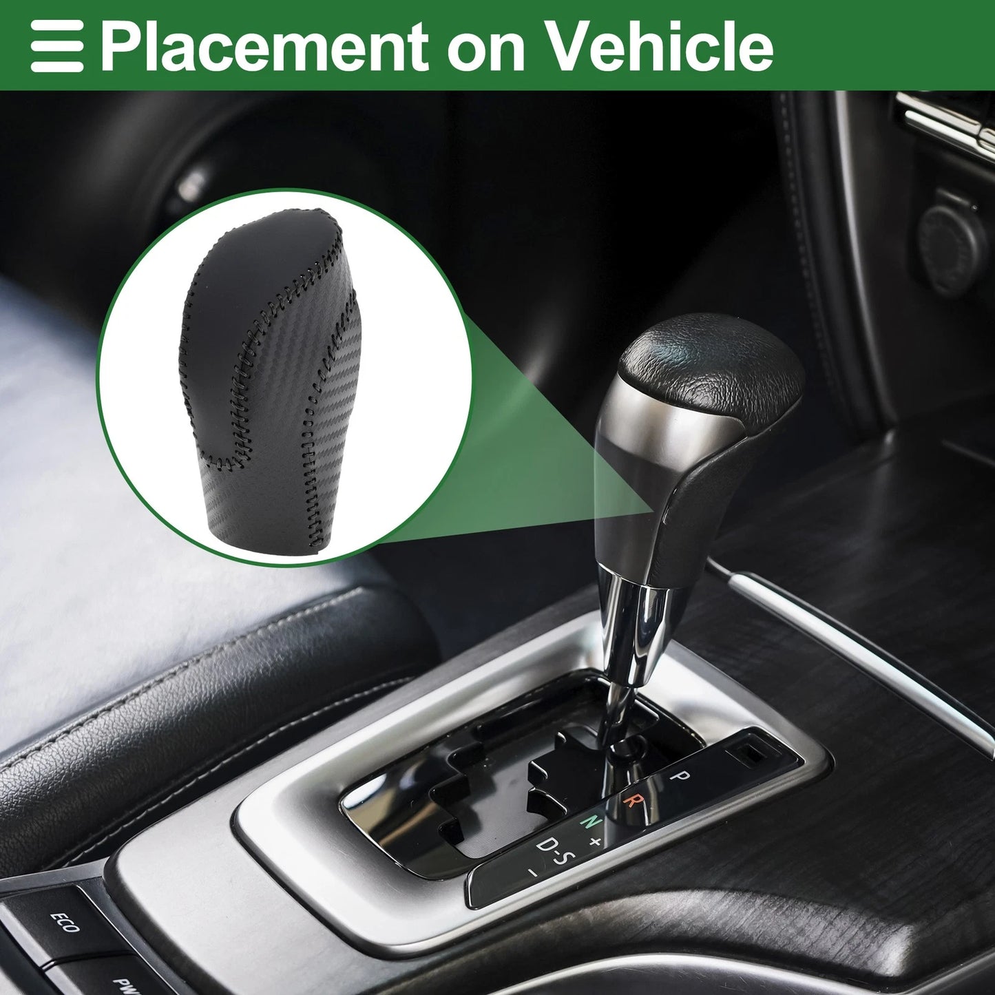 Gear Shift Knob Cover for Subaru Forester (2018–2023) Black Carbon Fiber