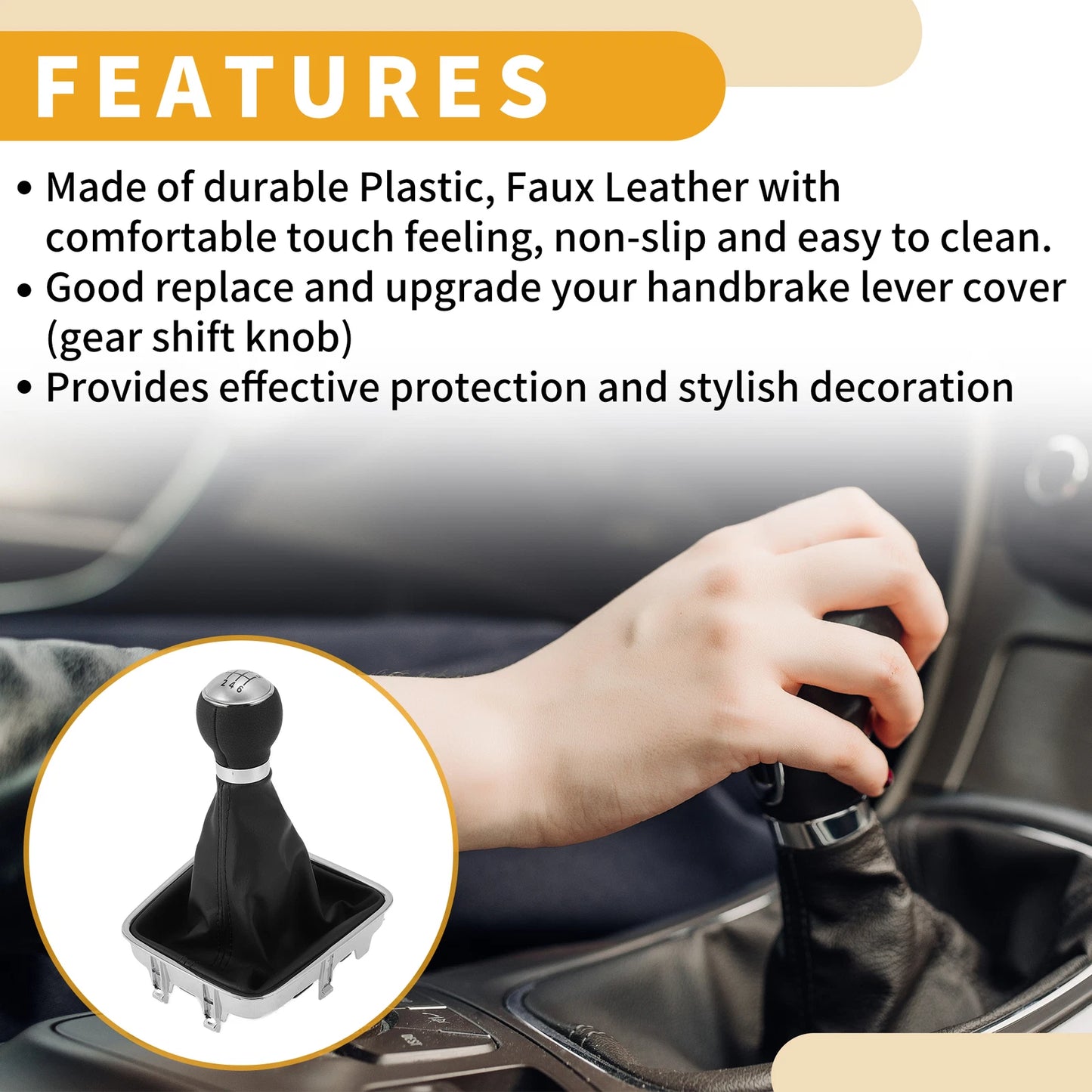 6 Speed Gear Shifter Knob with Cover No.5N0711113 for VW Sharan II (2010–2015)