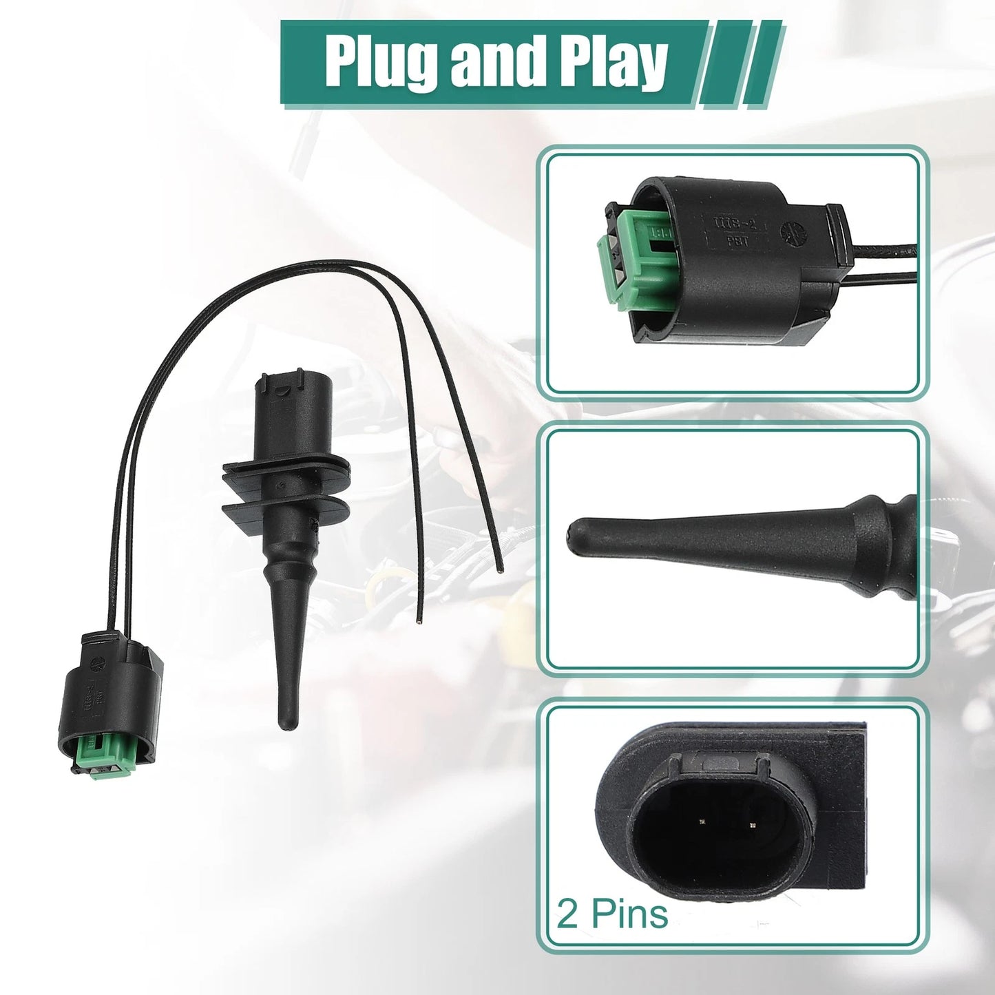 Ambient Air Temperature Sensor Pigtail Plug Wire for BMW (2000–2023) 65816905133