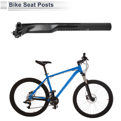 Bike Seat Post 31.6mm x 350mm for Light Saddle (Gloss Black Carbon Fiber)