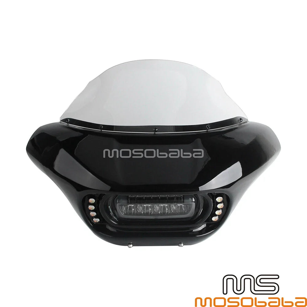 LED DRL Headlight Fairing Windshield for Harley Softail Fat Bob FXFB (2018)