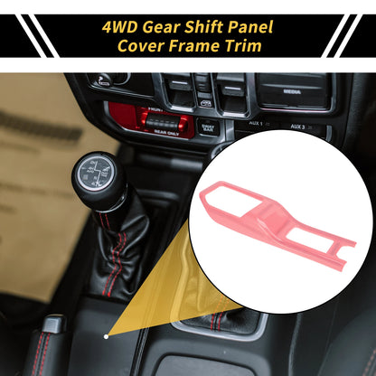 4WD Gear Shift Panel Cover Trim for Jeep Wrangler JL JLU (2018–2024) Pink