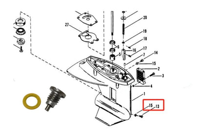 Set of 2 Magnetic Outdrive Drain Plugs & Gaskets for MerCruiser