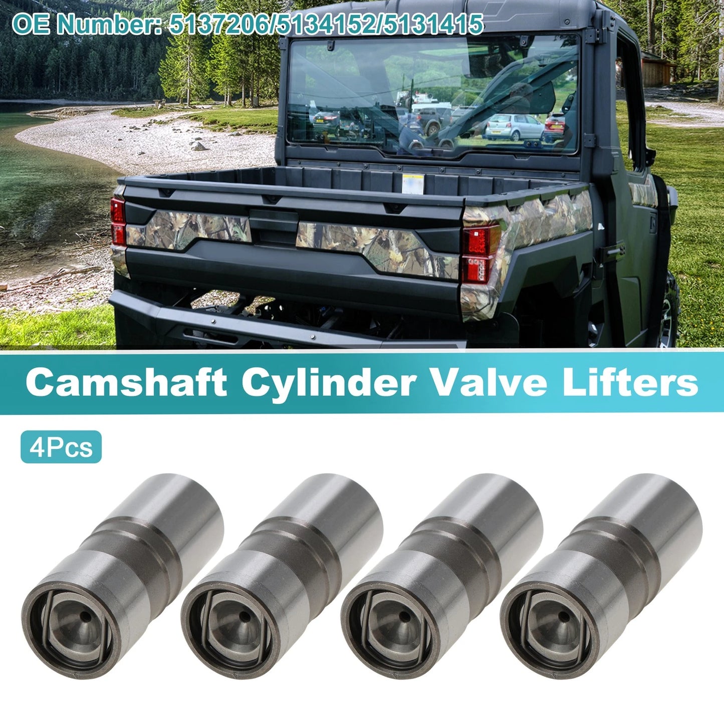 Set of 4 Cylinder Camshaft Valve Lifters for Polaris Sportsman Ranger (No. 5137206)