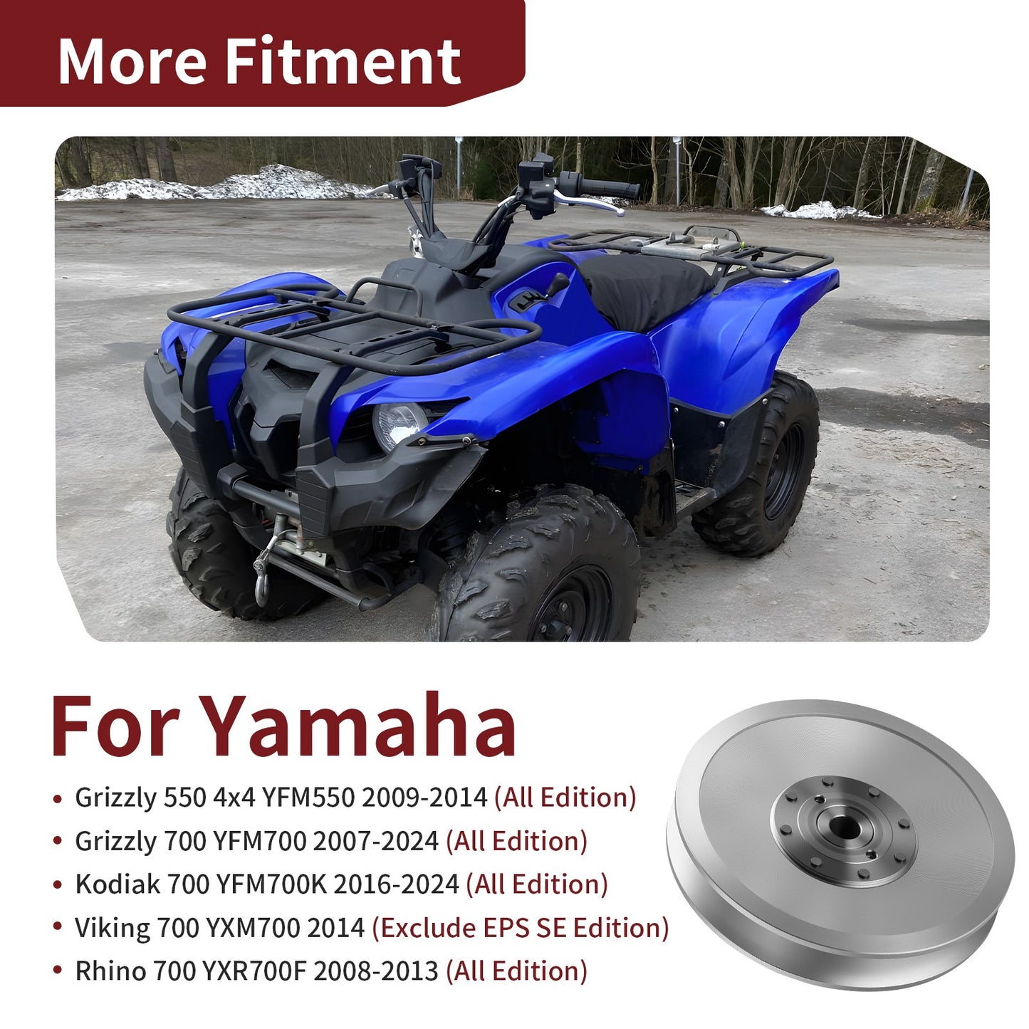 Secondary Driven Clutch for Yamaha Rhino 700 (2008–2013)