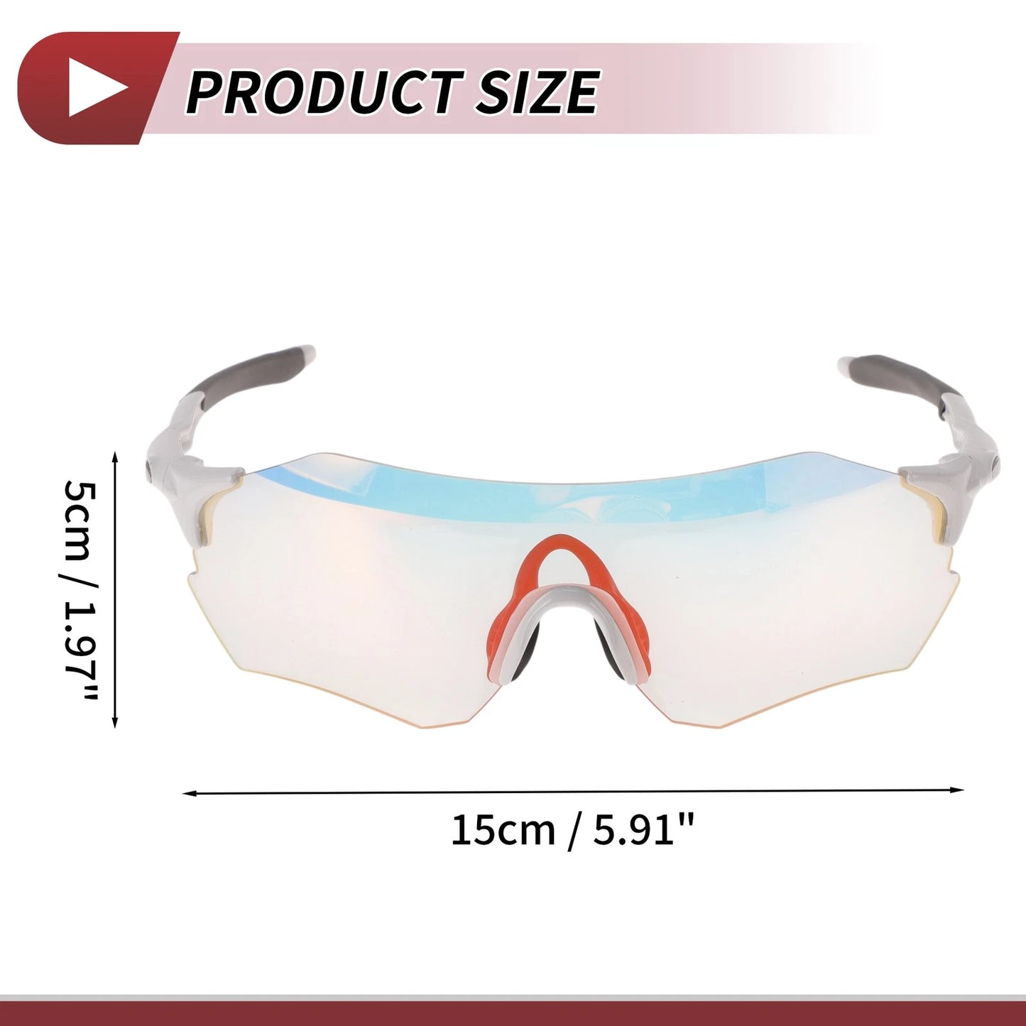 Set of 1 Motorcycle Riding Goggles for Various Models (Light Red Lens)