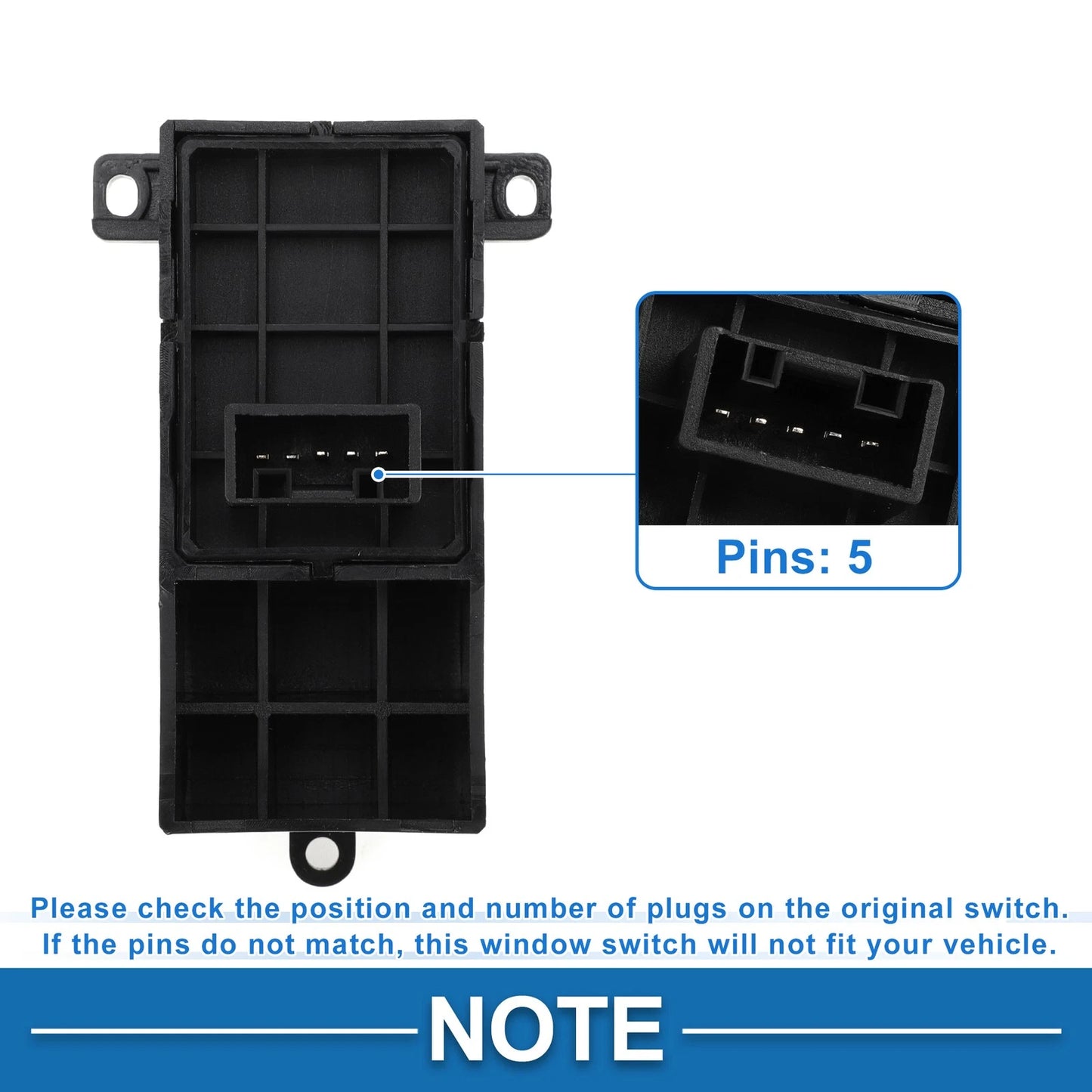 Passenger Side Power Window Switch for Honda Fit HR-V (2015–2020) No. 35760T4NH01