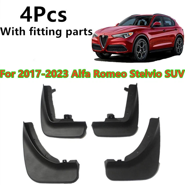 4x Mud Flaps Splash Guards Fender Cover for Alfa Romeo Stelvio SUV (2017–2023)