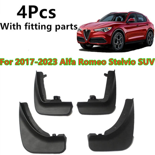 4x Mud Flaps Splash Guards Fender Cover for Alfa Romeo Stelvio SUV (2017–2023)