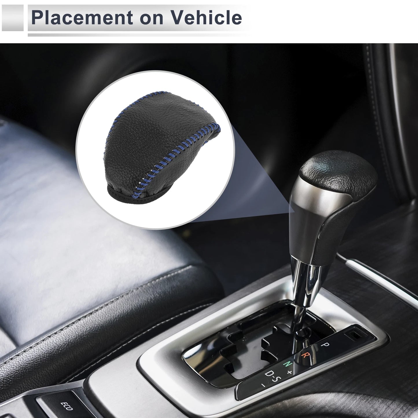 1 Pc Gear Shift Knob Cover for Toyota RAV4 (2019–2024) Pebbled Black Blue