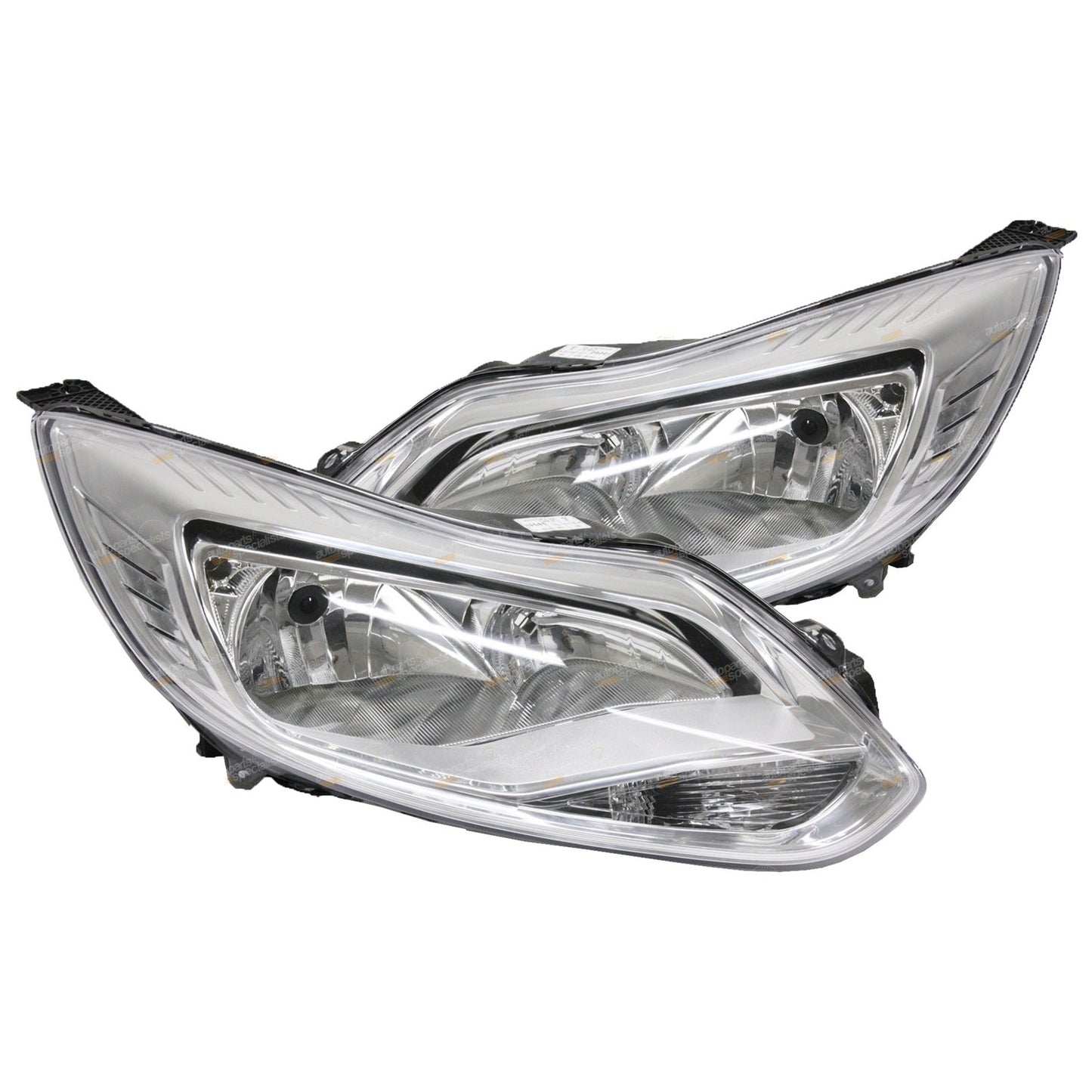 Set of 2 Chrome Non-Xenon Headlights for Ford Focus (2011–On)