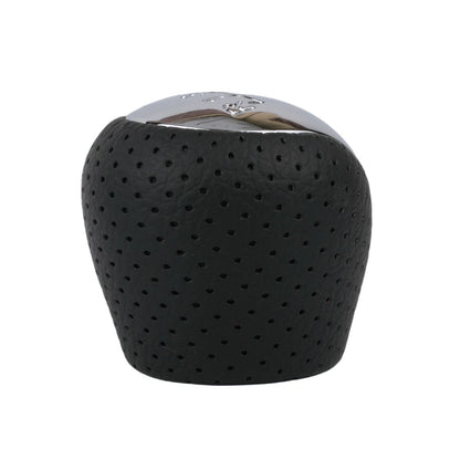 1x Perforated PU Leather Gear Knob Chrome 6-Speed for Hyundai I30 IX35 Black
