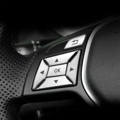Chrome Steering Wheel Button Cover Trim for Mercedes E-Class W204 (2012–2016)