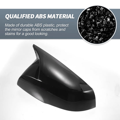 Pair Rearview Mirror Cover Overlay Gloss Black for Toyota RAV4 (2019–2022)