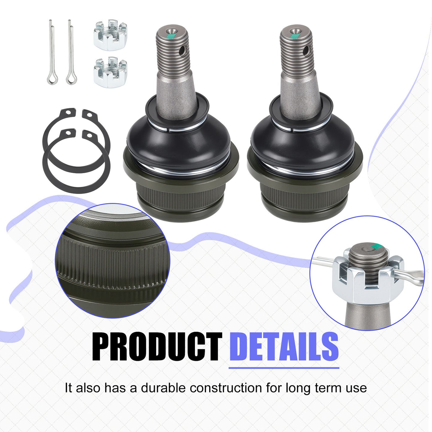 2 Lower Ball Joints for Kawasaki Mule KAF400 KAF540 KAF620 KAF950