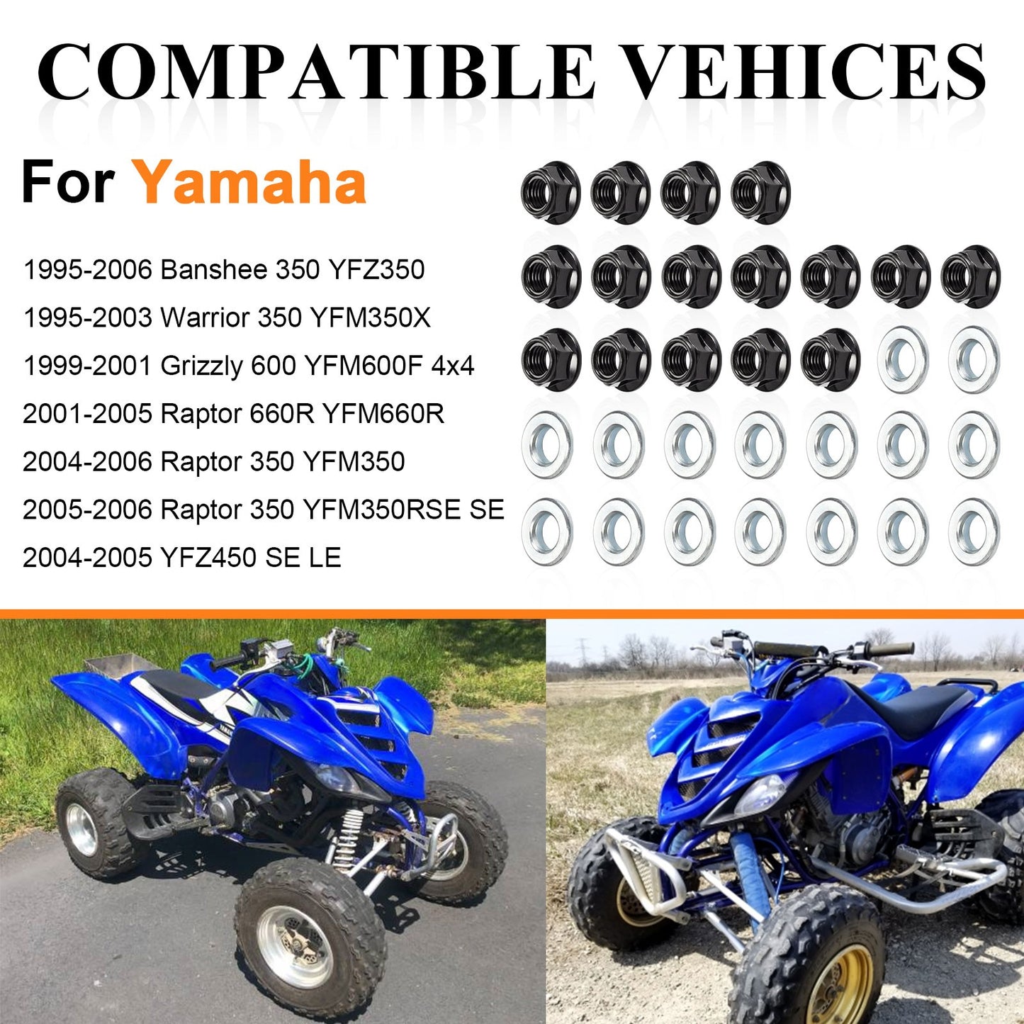 Wheel Lug Nut and Washer for Yamaha Banshee 350 (1995–2006)