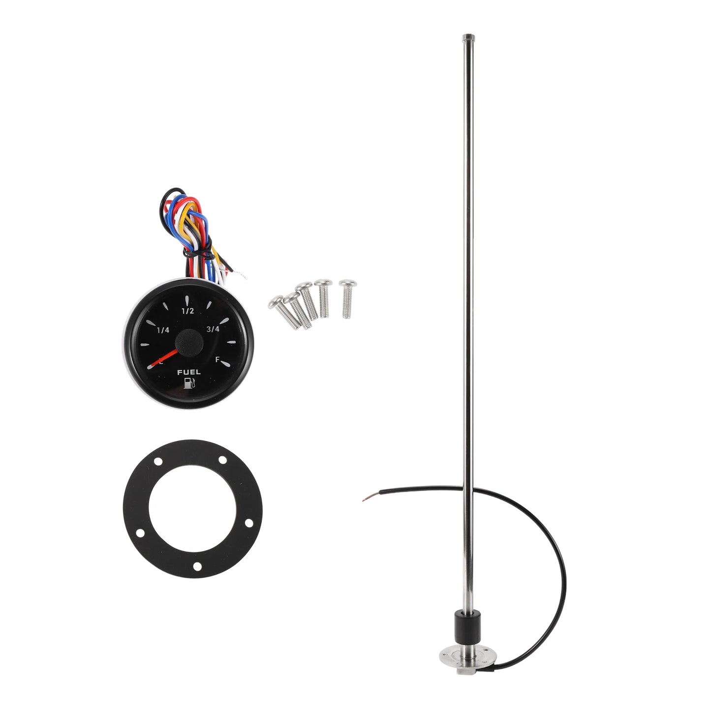 Fuel Sending Unit and Gauge Kit 0-190 Ohm for Boat Car Vehicle (0-190)