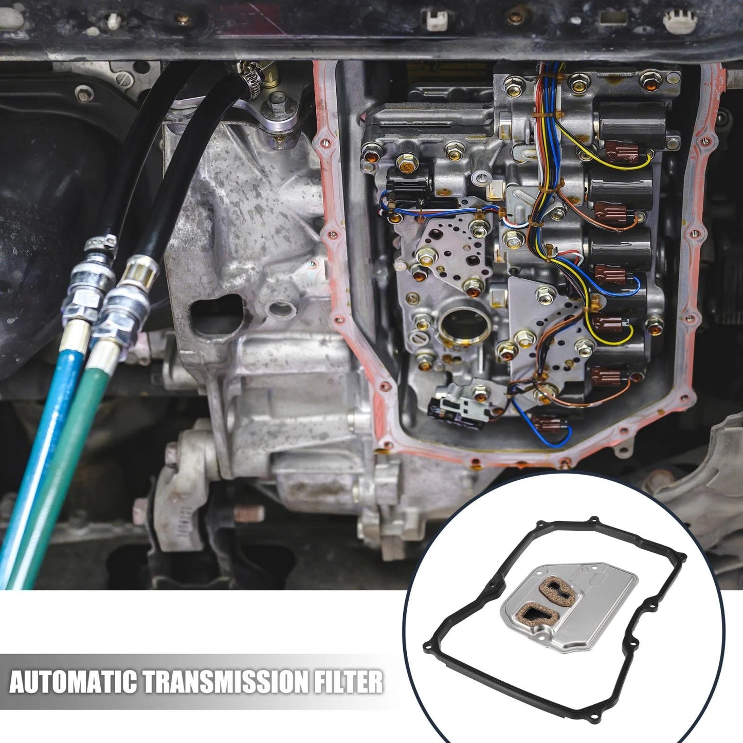 Set of 2 Automatic Transmission Filter Oil Pan Gasket for BMW Mini Cooper (2002–2008) 24347566358