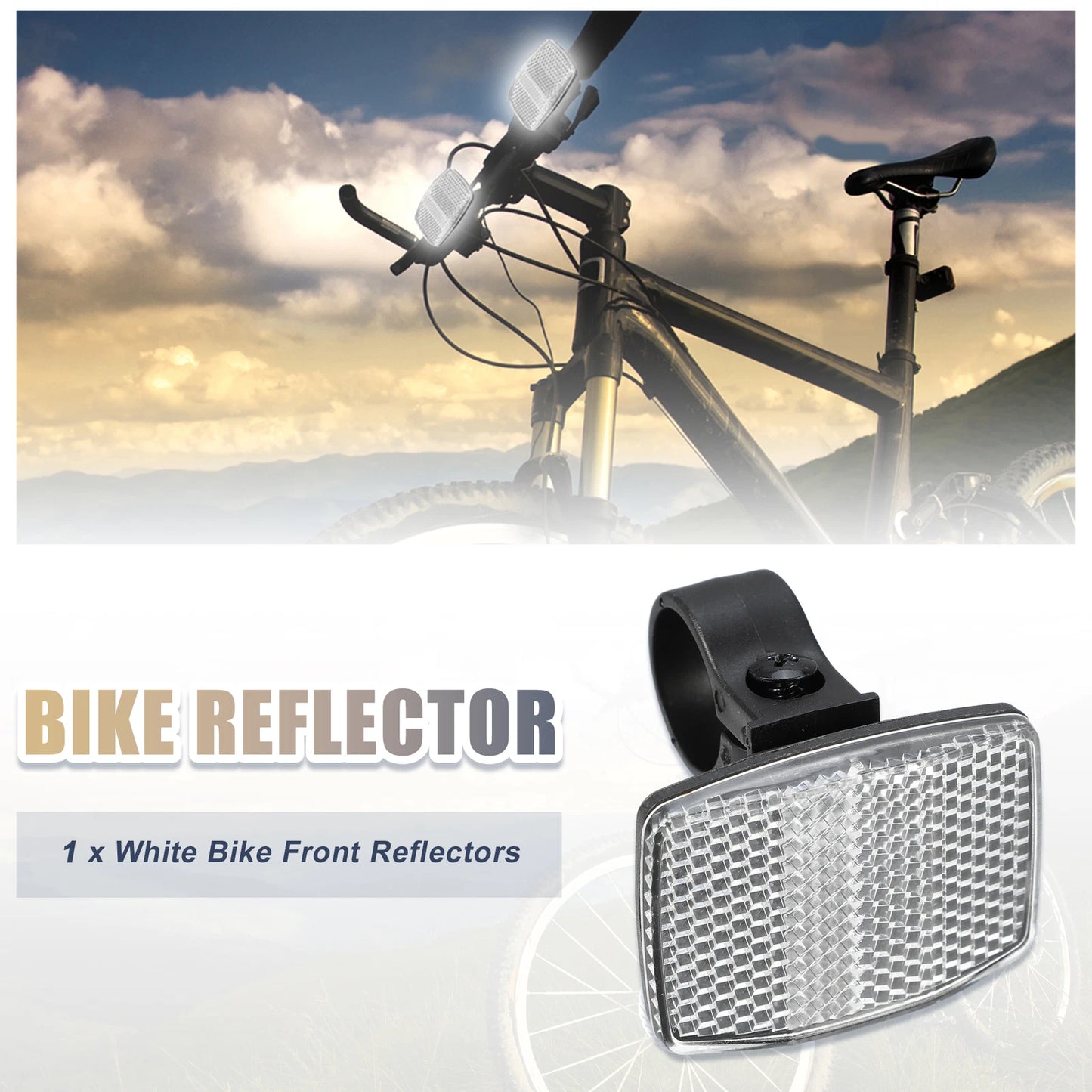 Bike Reflectors for Bicycle (2.17"x1.57") - White