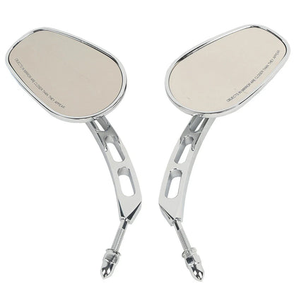 8mm Black/Chrome Rearview Mirrors for Harley Fat Bob Softail Deluxe (2008-2016)