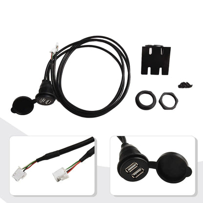 Panel Adapter / 145cm Cable Length / Dual USB Port Flush Mount Car