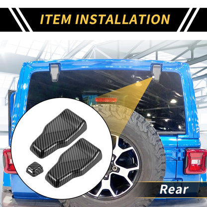 Set of 1 Rear Window Hinge & Nozzle Decor Decals for Jeep (Carbon Fiber)