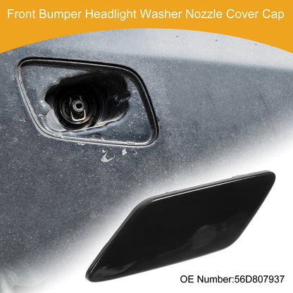 Front Left Washer Nozzle Cover Cap for VW Passat (2011–2018) 1 Pcs Black