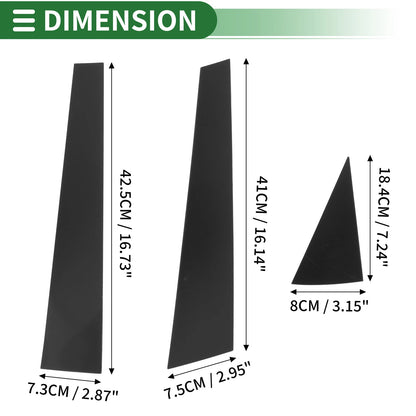 Set of 6 Door Pillar Window Trim for Chevy Impala (2000–2005) Black