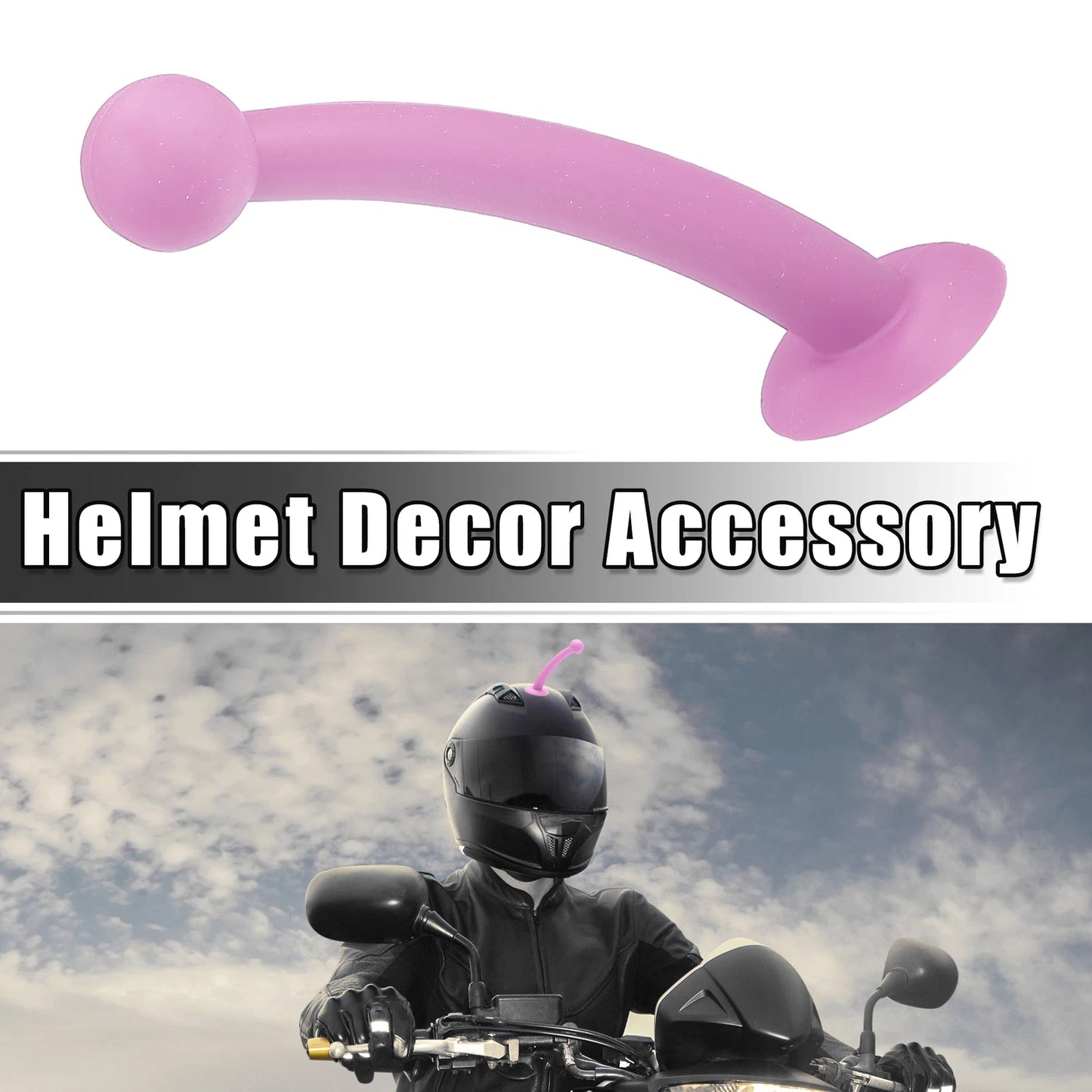 Antenna Shape Roof Ornament for Car Motorcycle Bike Helmets (Light Pink)